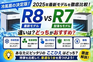 ここひえR8とR7の違いを比較したアイキャッチ画像